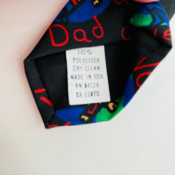 Ralph Marlin Vintage World's Greatest Dad Novelty Fun Colorful Mens Tie - Picture 6 of 8